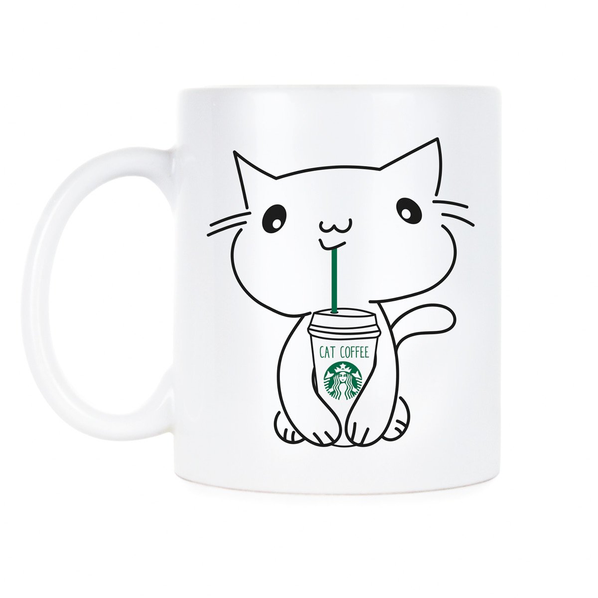 1200x1200 Starbucks Cat Coffee Mug Cute Starbucks Cats Mugs Cat Lover Coffee