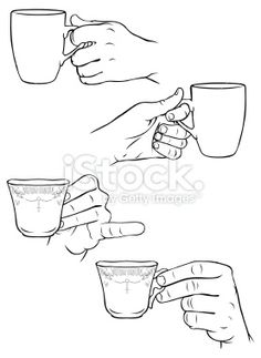 236x323 Set Of Coffe Mugs Vector Drawing Sketch Style Art