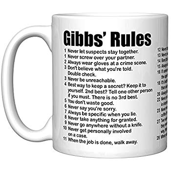 350x350 Ncis Gibbs' Rules Coffee Mug With Distressed Title