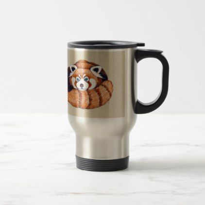 422x422 Small Red Panda Bear On Tan Travel Mug