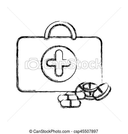 450x470 Profile Suitcase Health With Treatment Icon, Vector Illustraction