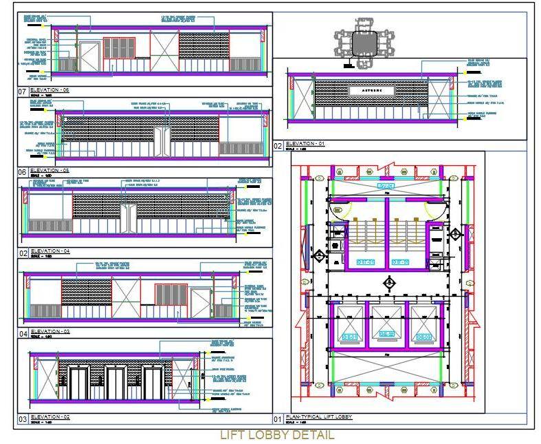 787x645 Lift Lobby Wall Treatment Detail Plan N Design