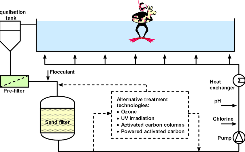 850x527 Schematic Drawing Of A Swimming Pool With Water Treatment System