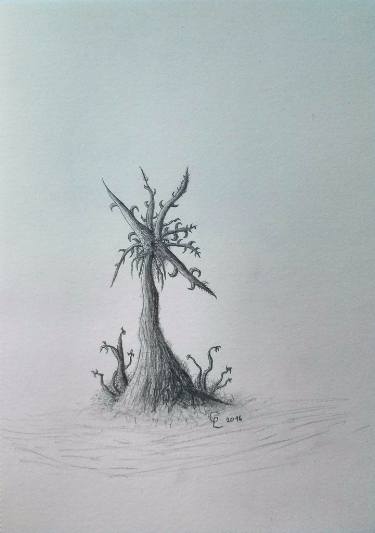 375x533 Original Surrealism Tree Pencil Drawings For Sale Saatchi Art