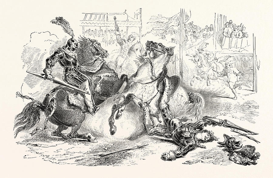 900x588 Trial By Single Combat Drawing By English School