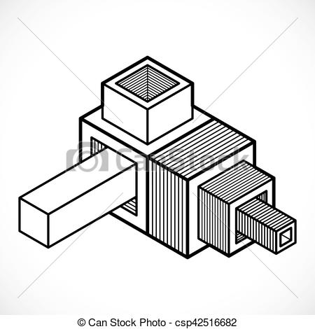 450x470 Abstract Vector Geometric Form, 3d Shape. Vector