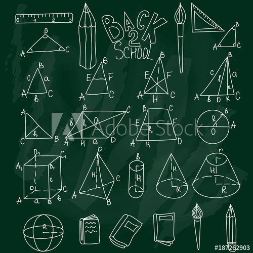 500x500 Mathematics, Trigonometry, Algebra Geometric Shapes Doodles