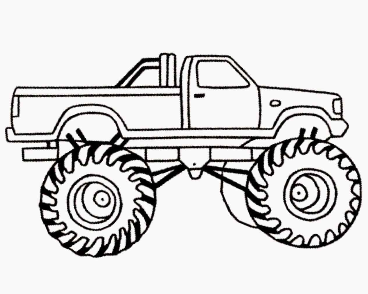 1264x1011 Easy Monster Truck Drawing Side View At Getscom Free For Personal