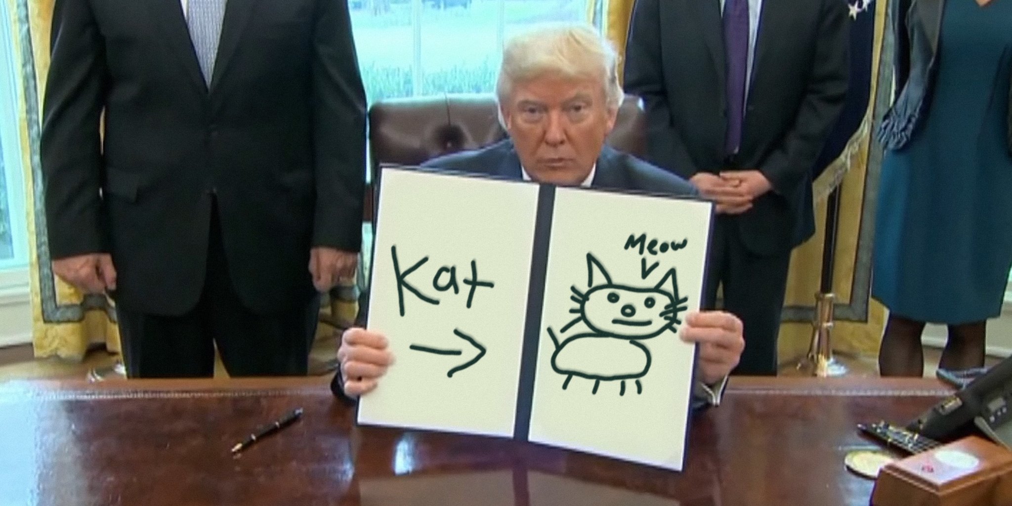 2048x1024 Trump Draws' Hilariously Mocks President Signing Executive Orders