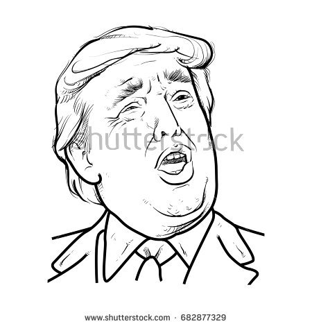 450x470 Collection Of Donald Trump President Drawing High Quality