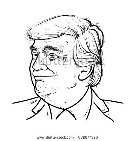450x470 Collection Of President Trump Drawing High Quality, Free