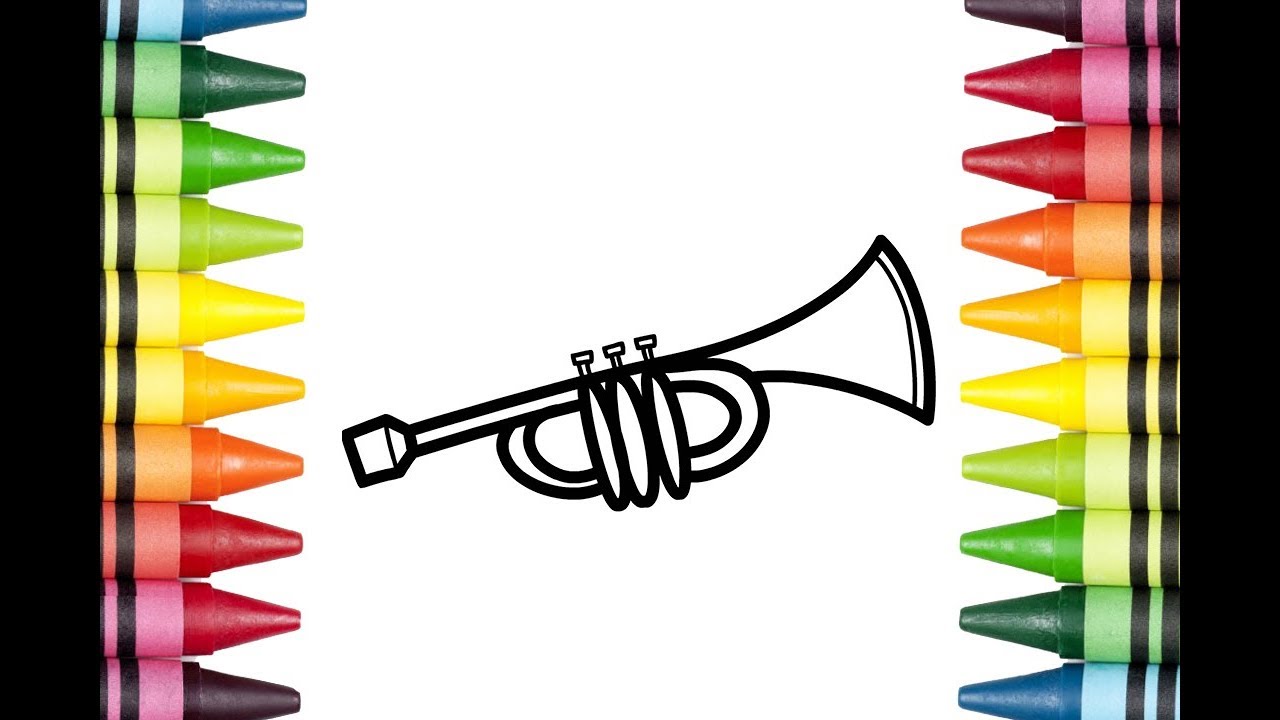 1280x720 How To Draw A Trumpet For Kids Trumpet Drawing Lesson Step By