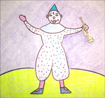 350x327 How To Draw How To Draw A Clown With Trumpet