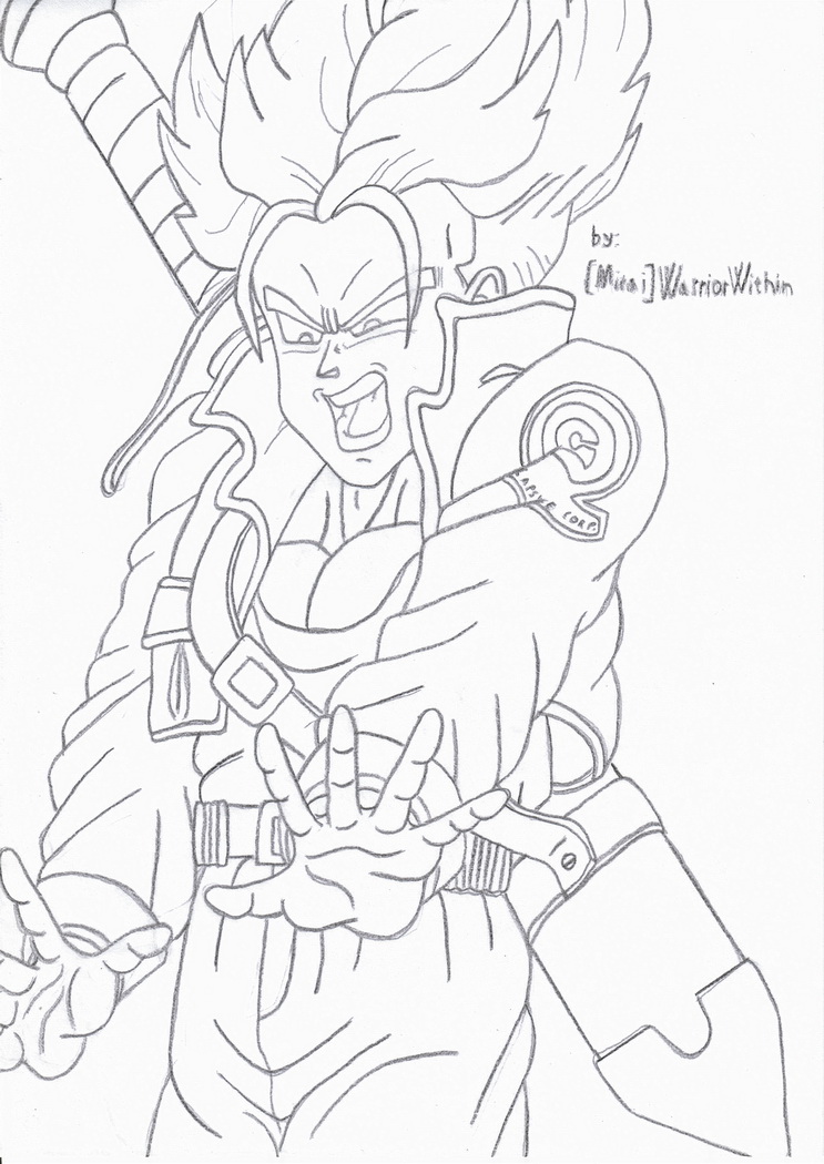 743x1050 Future Trunks Burning Attack By Miraiwarriorwithin