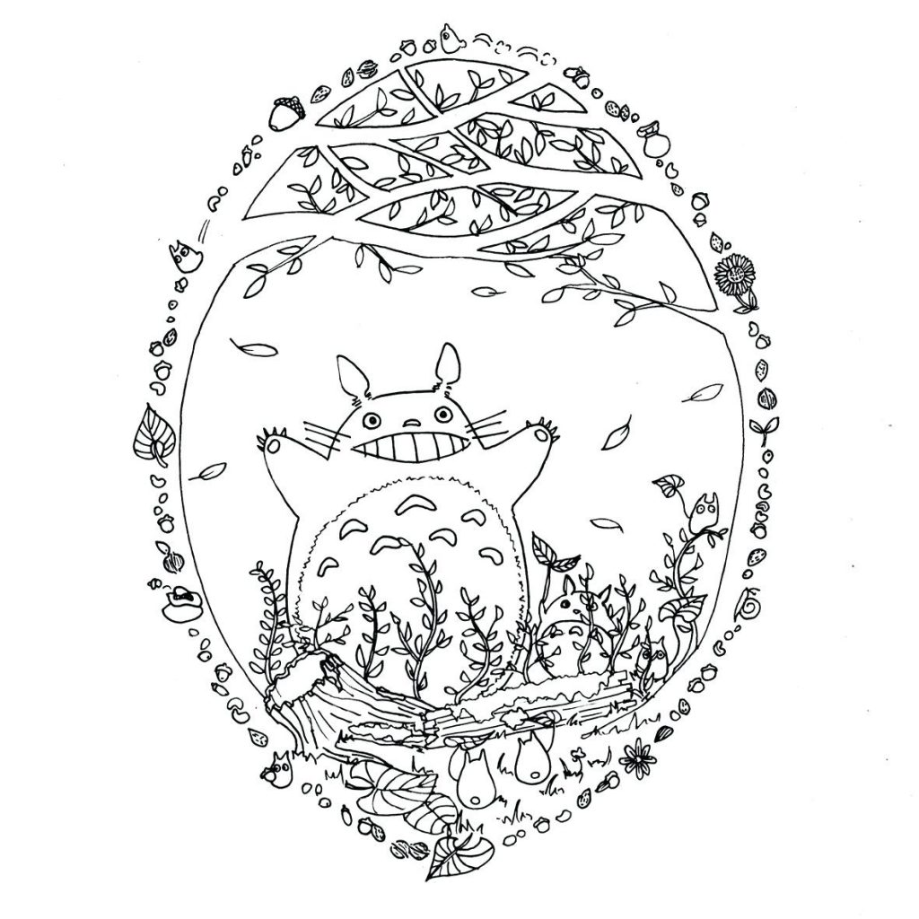 1024x1024 The Truth About Totoro Coloring Page Pages Journal My Neighbor