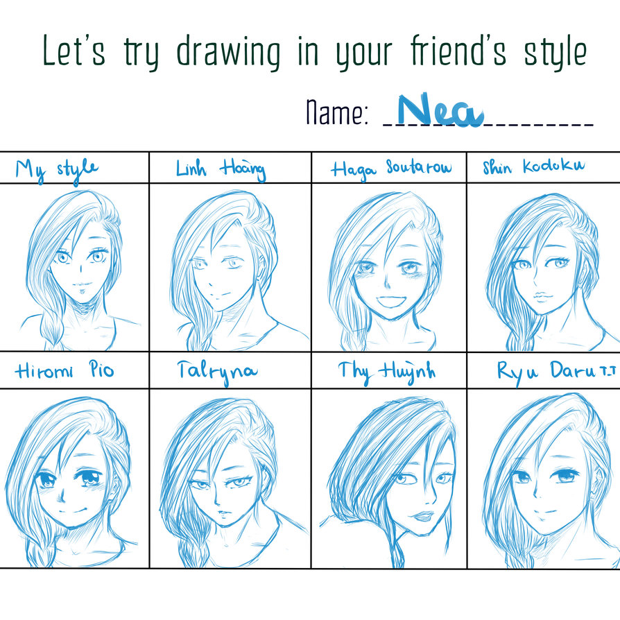 894x894 Let's Try Drawing In Your Friend's Style By Bluesky296