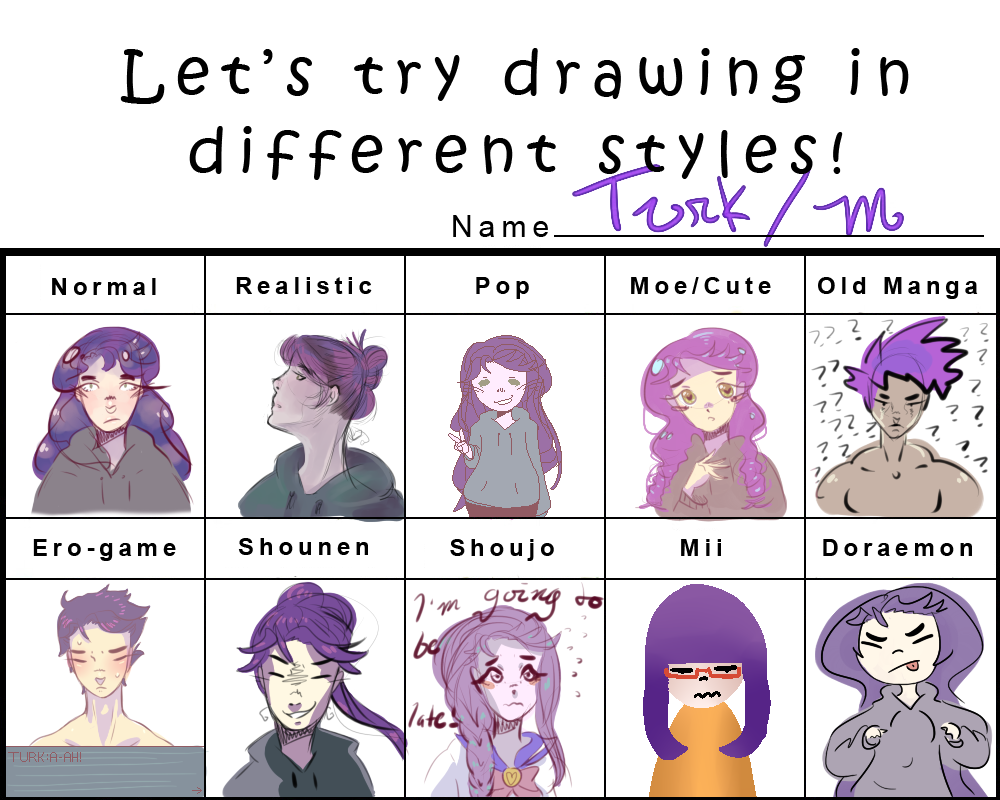 1000x800 Meme Let's Try Drawing In Different Styles! By Theturkster