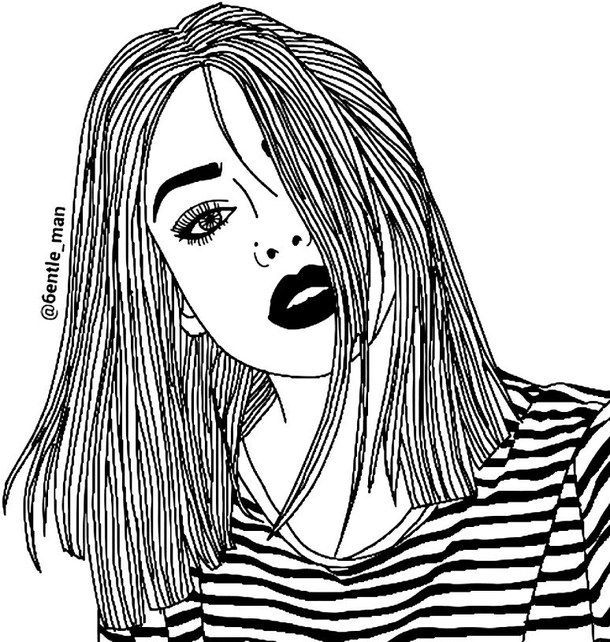 610x642 Tumblr Girl Coloring Pages