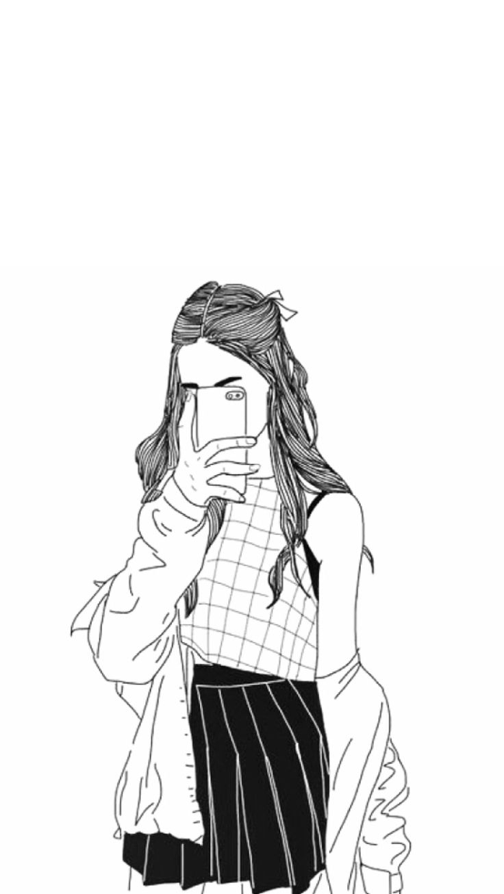 736x1306 Black Tumblr Girl Drawing Tumblr Girl Drawings Black And White