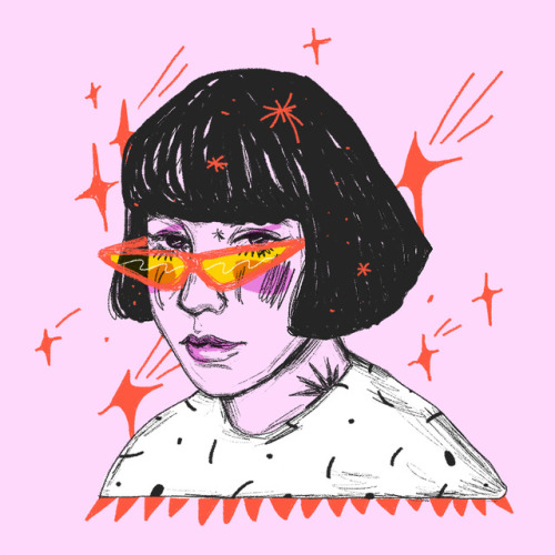 500x500 Girl With Sunglasses Draw Tumblr
