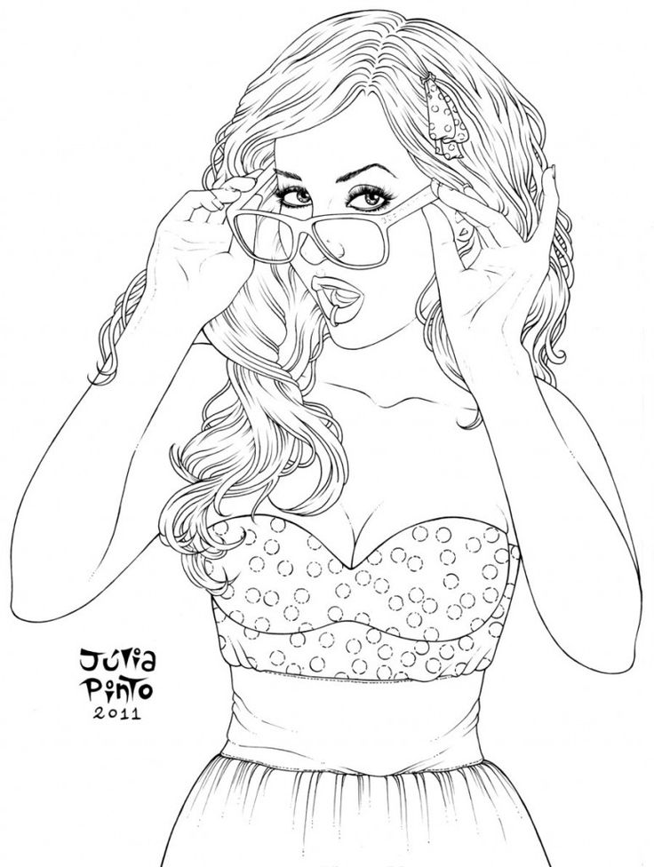 736x976 Hipster Girl Coloring Pages Coloring Sheets For Teens Tumblr