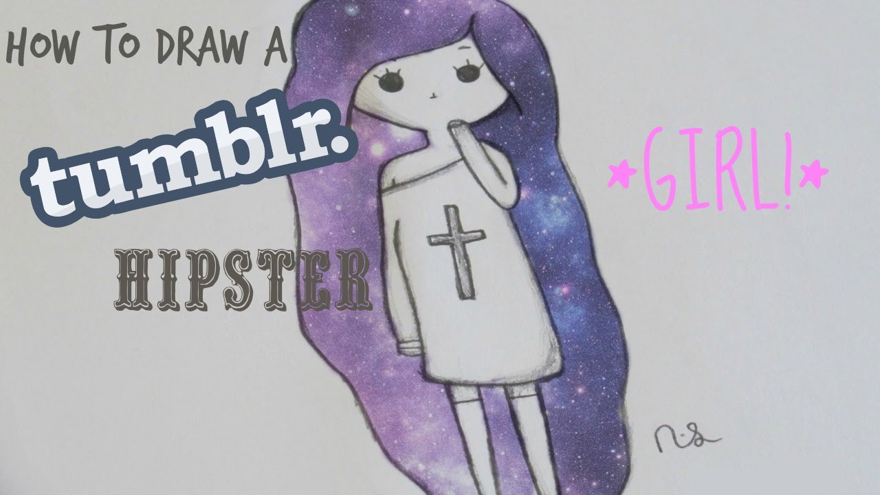 1280x720 How To Draw A Tumblr Drawing Of A Hipster Girl Tumblr How To Draw