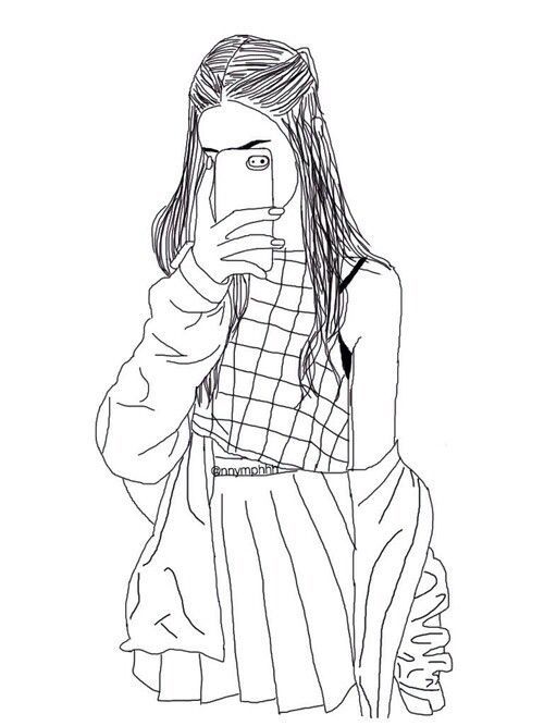 500x667 Hipster Girl Drawing Outline Cool Shit Girl