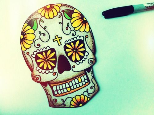 500x373 Sugar Skull Drawings Tumblr Tattoos Sugar Skull