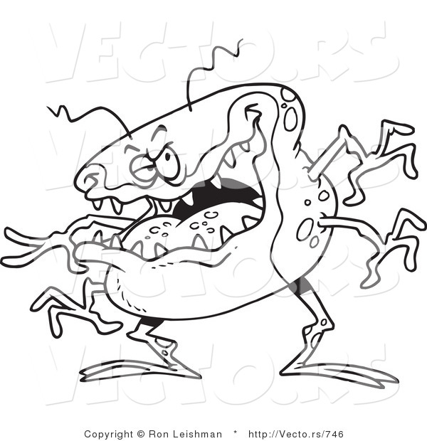 600x620 Vector Of A Sick Cartoon Flu Bug