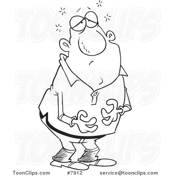 581x600 Cartoon Black And White Line Drawing Of A Guy Holding His Full