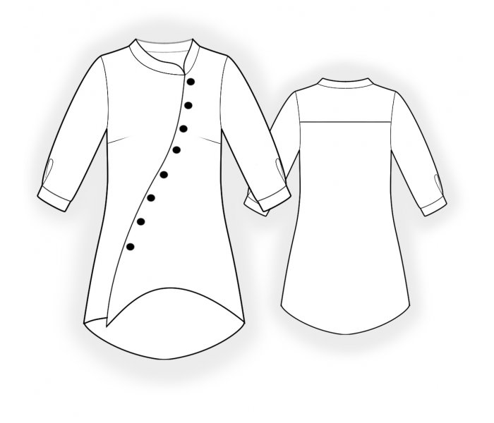 700x600 Tunic With Curved Closure