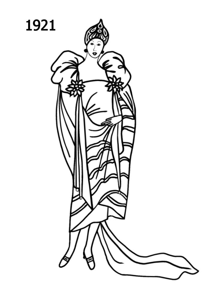 717x1012 Silhouette Line Drawing Of Exotic Dress And Turban