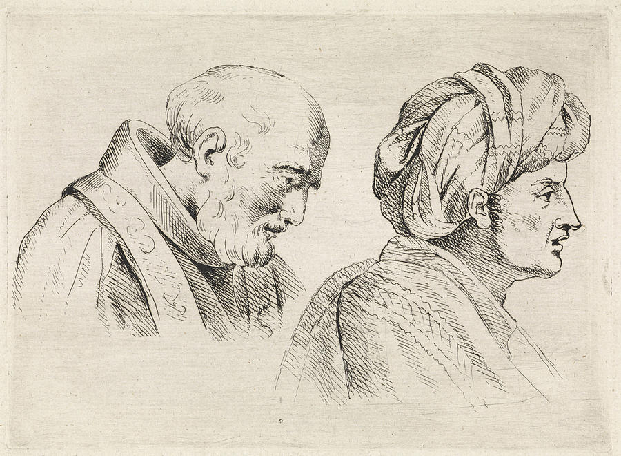 900x660 Cleric And A Man With Turban, Henricus Turken Drawing By Artokoloro
