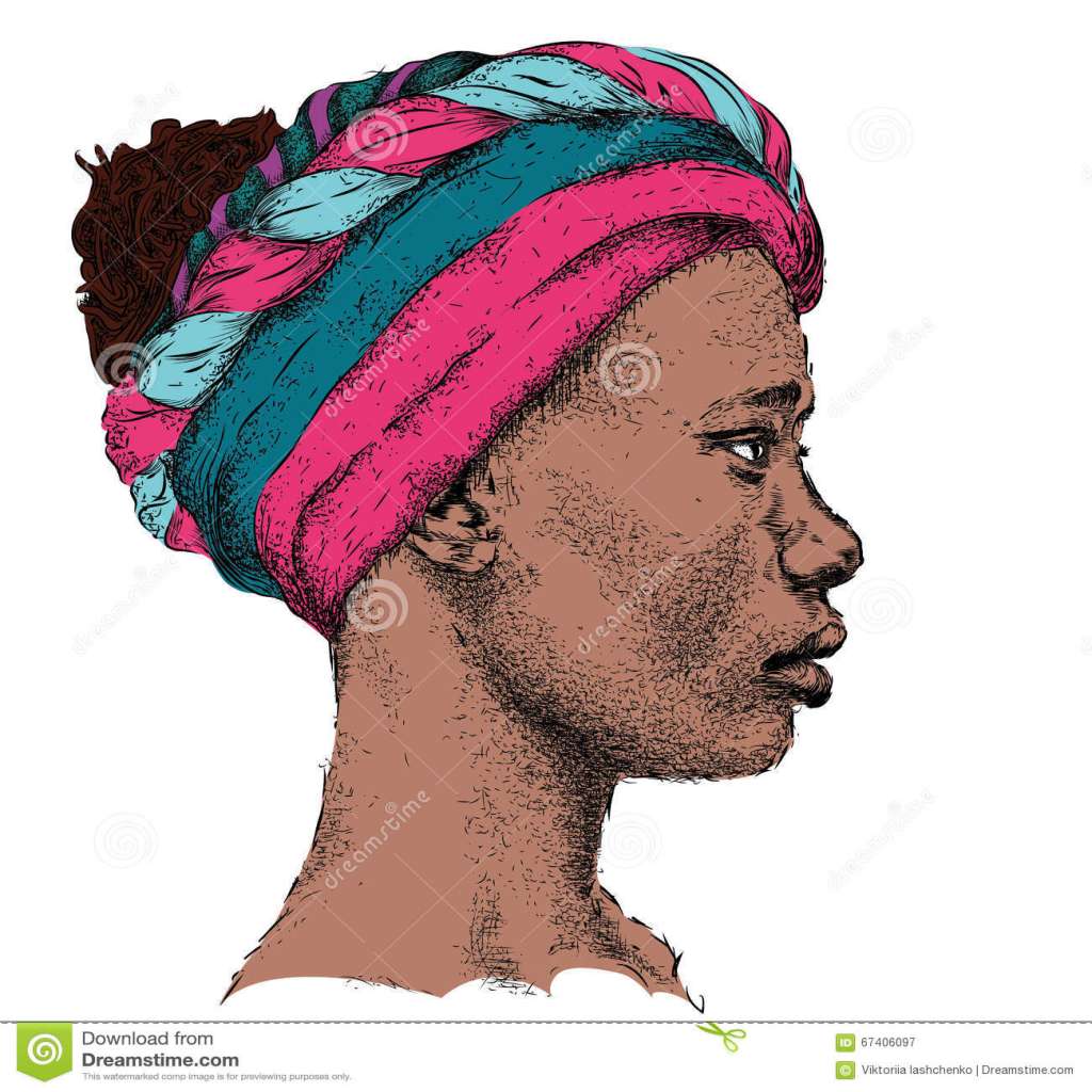 1024x1024 Turban Drawing Fresh Pretty African American Girl In A Colorful