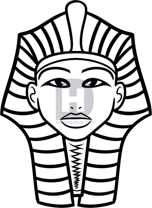 526x720 How To Draw King Tut For Kids, Step By Step, Drawing Guide, By