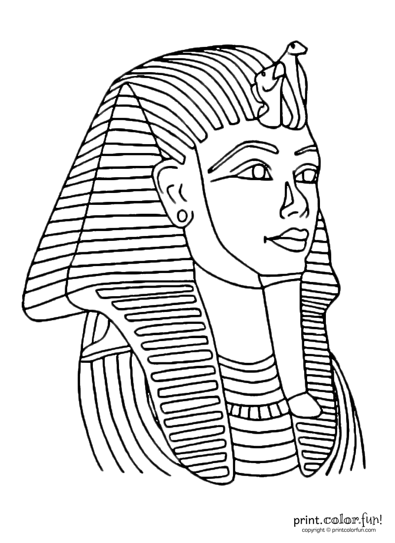 800x1100 Tutankhamun Mask Print. Color. Fun! Free Printables, Coloring