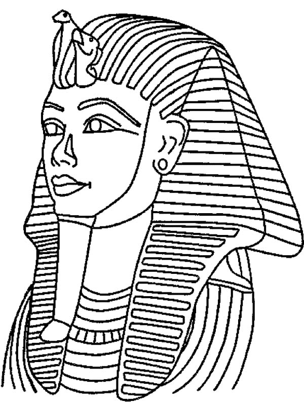 600x796 Tutankhamun Coloring Pages King Tut Mask Mummy Free Coloring Page