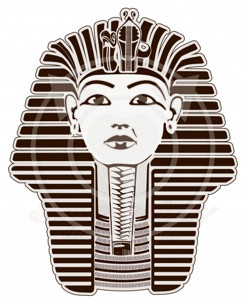 482x590 Tutankhamun, King Tut Pharaoh, Egypt. Outline Illustration, By