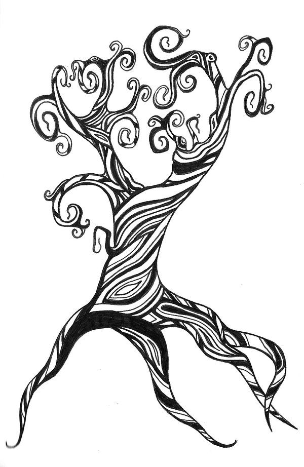 600x922 Twisted Tree By Lindseyrossink @ Drawings