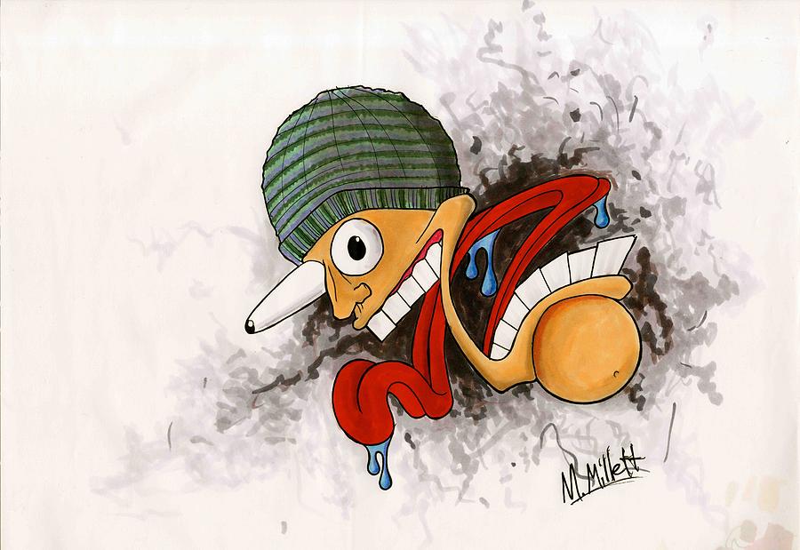 900x619 Twisted Face Drawing By Mark Millett