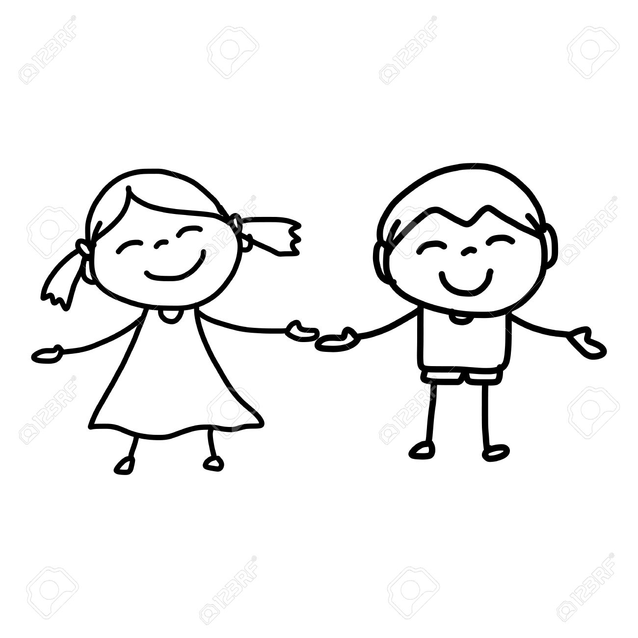 1300x1300 Cartoon Drawing For Kids Two Kids Drawing