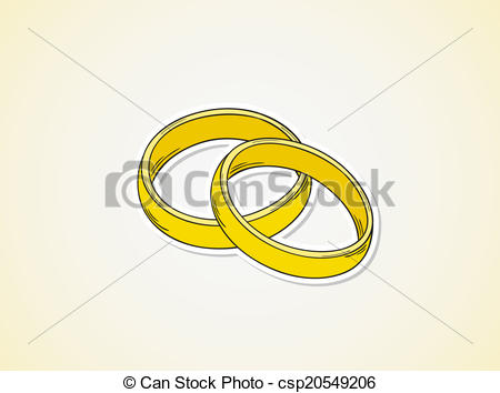 450x354 Sketch Of The Two Rings As A Symbol Of Love Vector Clipart