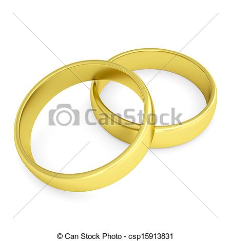 450x470 Two Gold Wedding Rings. Isolated Render On A White Drawings