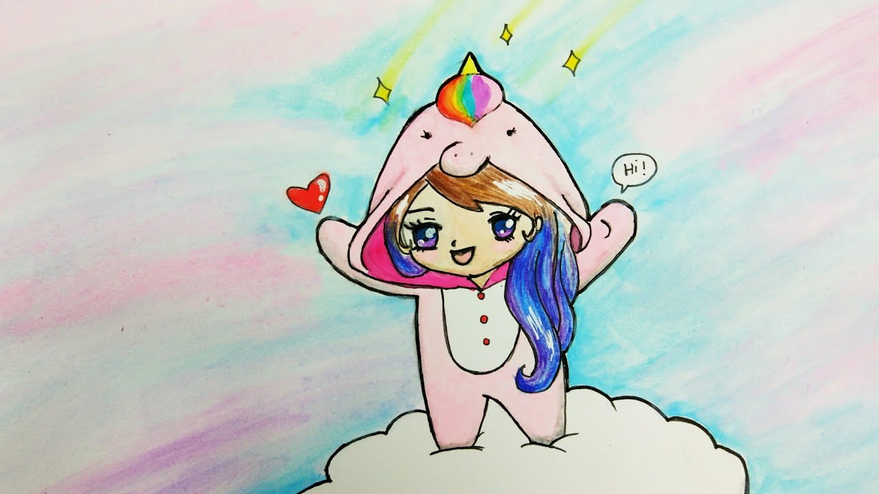 1280x720 Cute Unicorn Girl Chiby