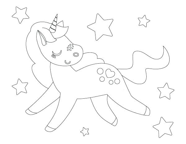 600x464 Cute Unicorn Coloring Pages To Print 5 Printable Every Little Girl