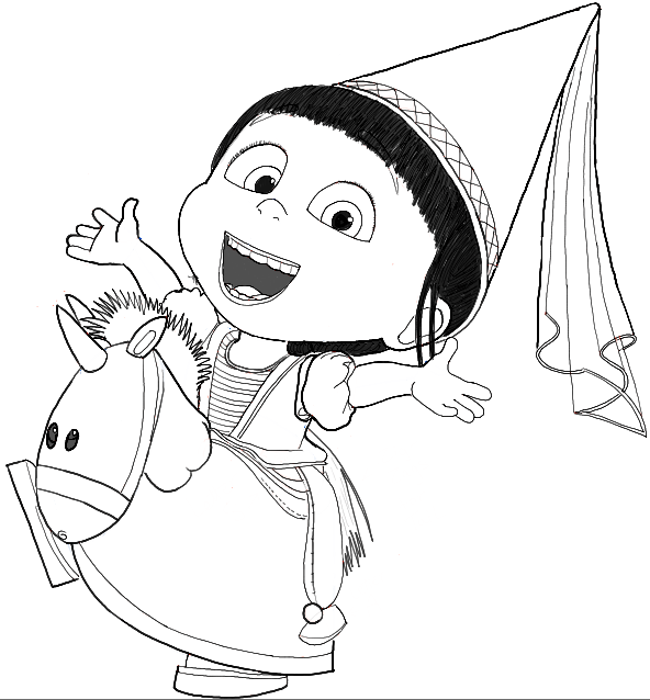 592x638 Despicable Me Drawing How To Draw Agnes From Despicable Me In Easy