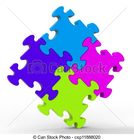 450x470 Multicolored Puzzle Square Shows Unity And Strength Clip Art
