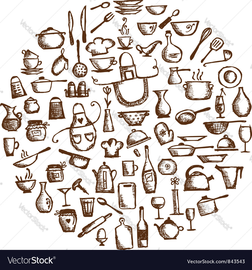 1000x1074 Kitchen Utensils Drawing