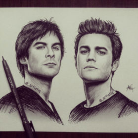 279x279 The Vampire Diaries Drawing, Pencil, Sketch, Colorful, Realistic