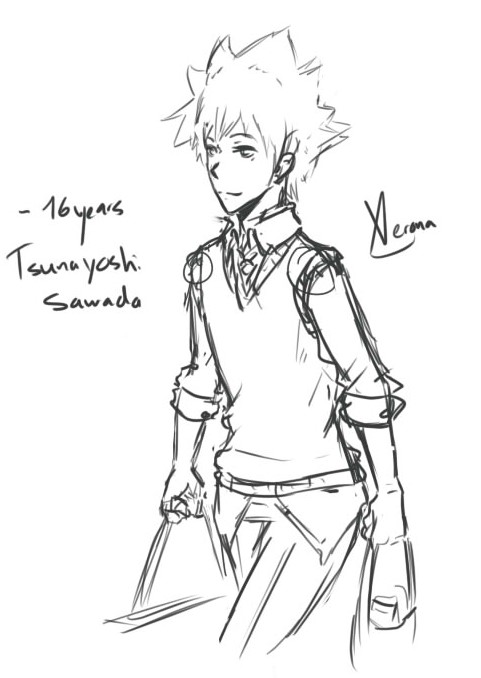 481x678 Tsuna Sketch By Vampirelady Vanity